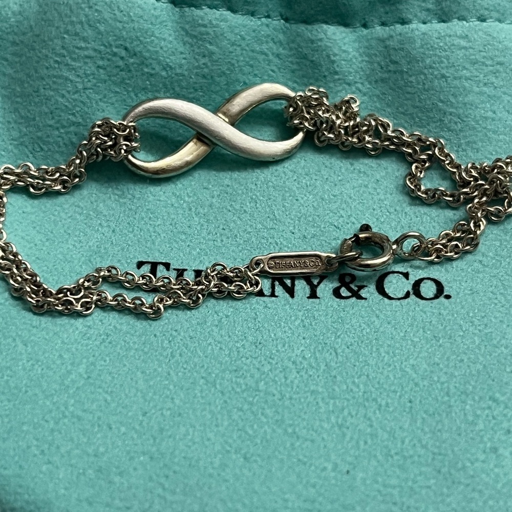 Tiffany sterling silver infinity bracelet - size small